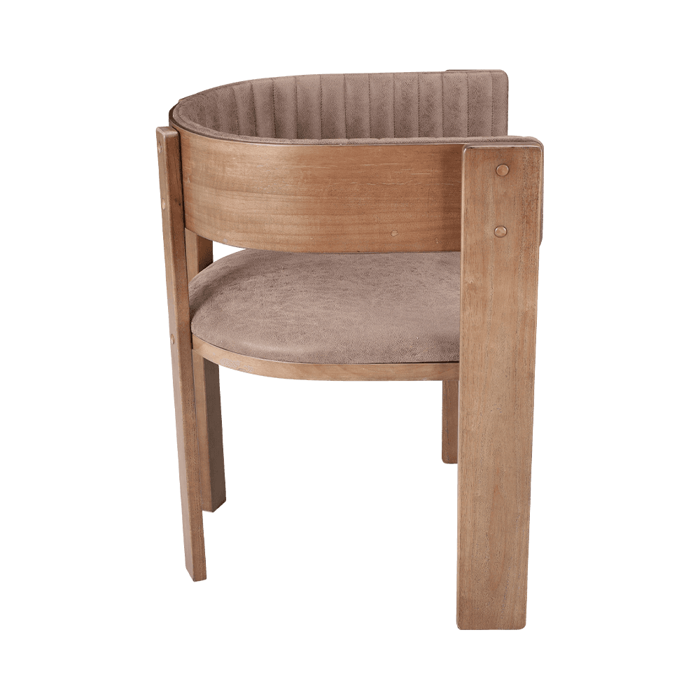 Cadeira de jantar de madeira sólida vintage estofada