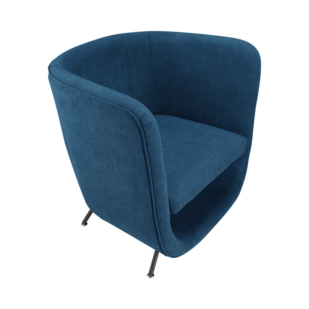 Cadeira de lounge de tecido com armazenamento embutido