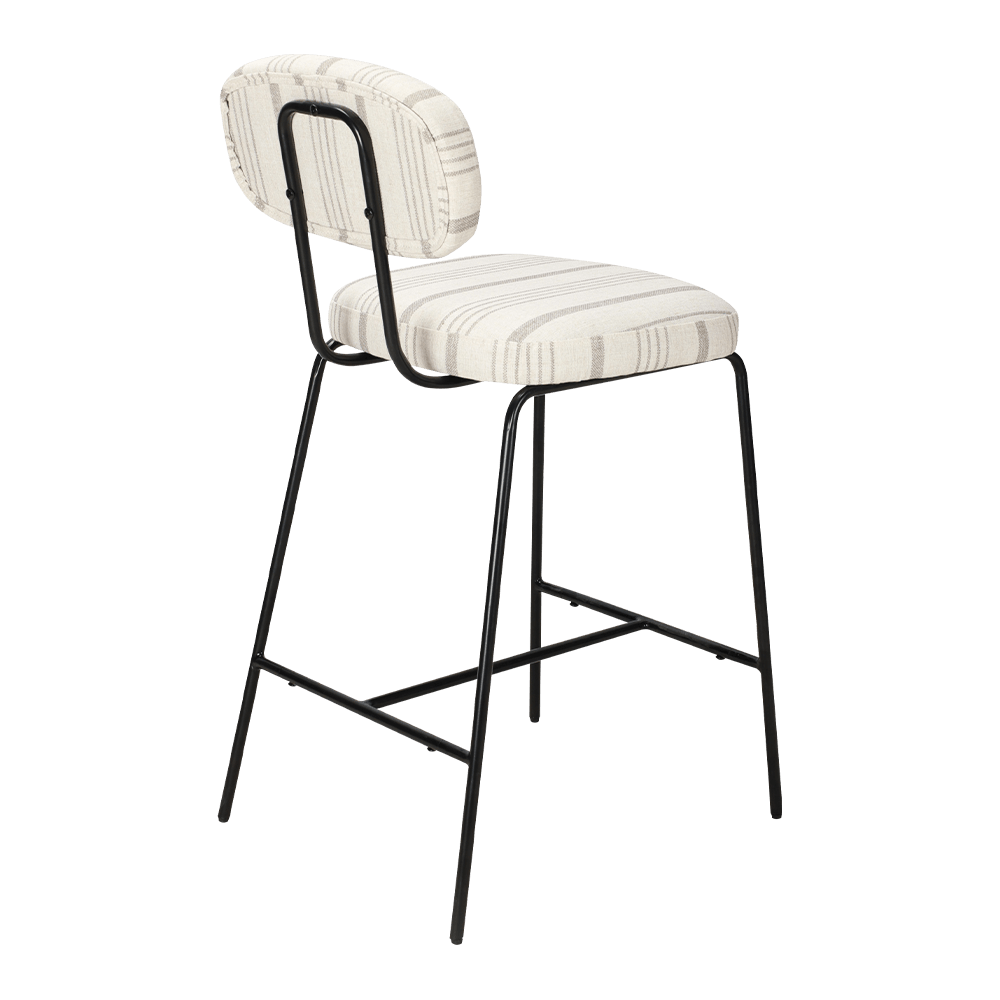 Cadeira de jantar estofada de perna de metal com costas