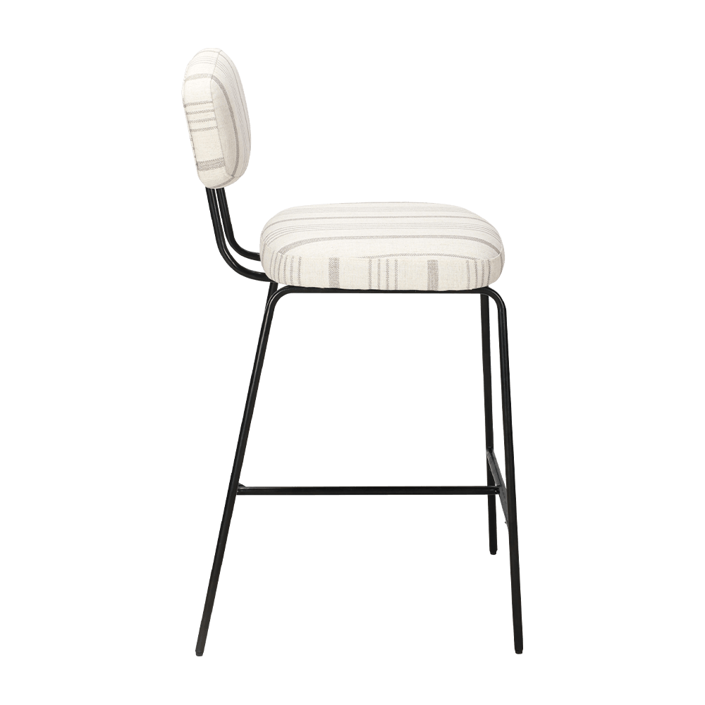 Cadeira de jantar estofada de perna de metal com costas