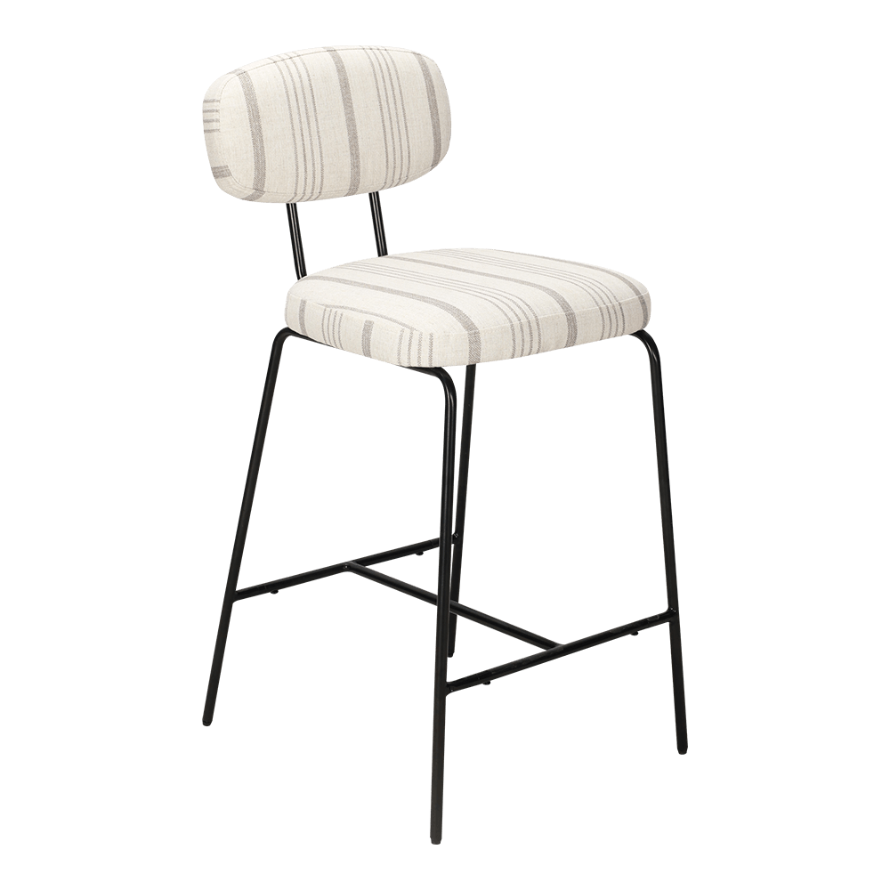 Cadeira de jantar estofada de perna de metal com costas