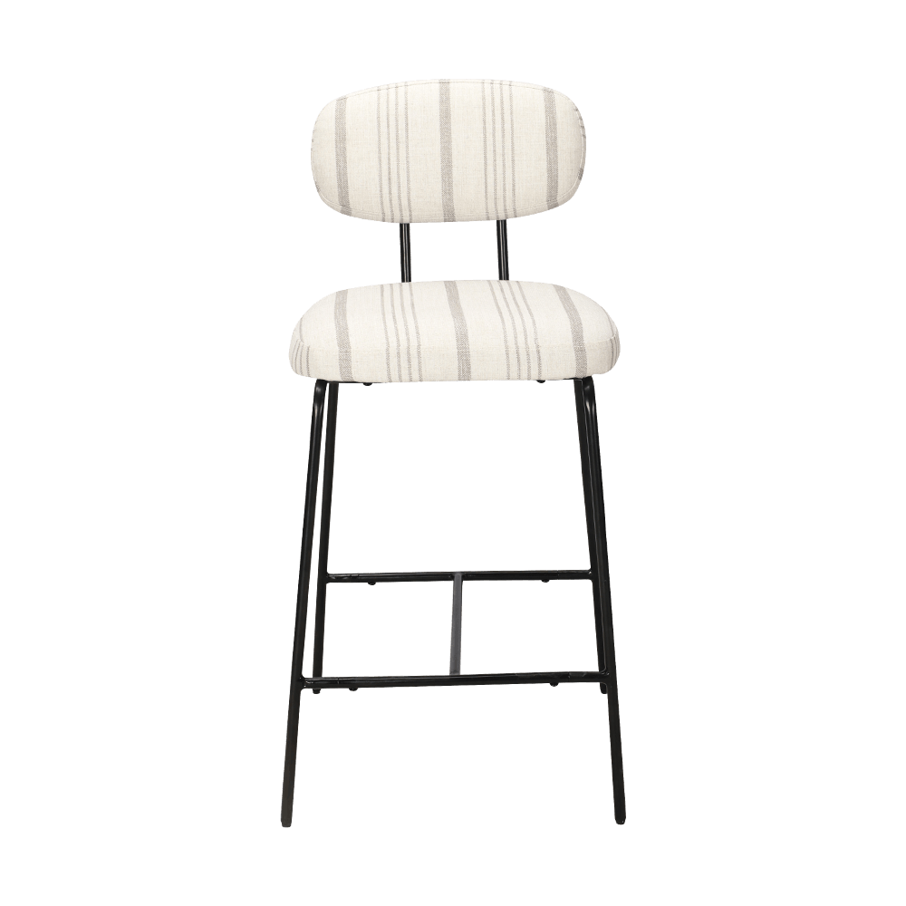 Cadeira de jantar estofada de perna de metal com costas