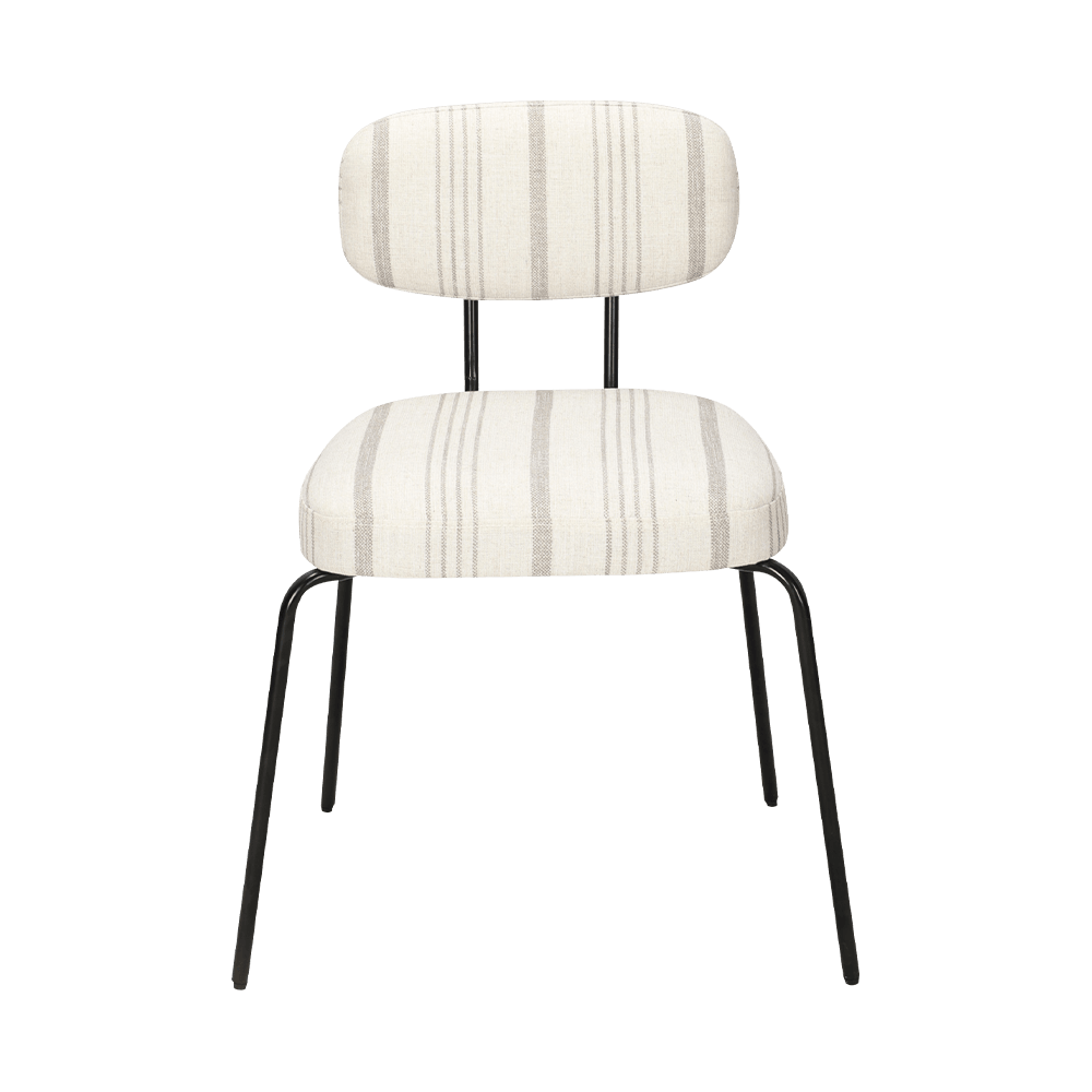 Cadeira de jantar de metal moderno branco