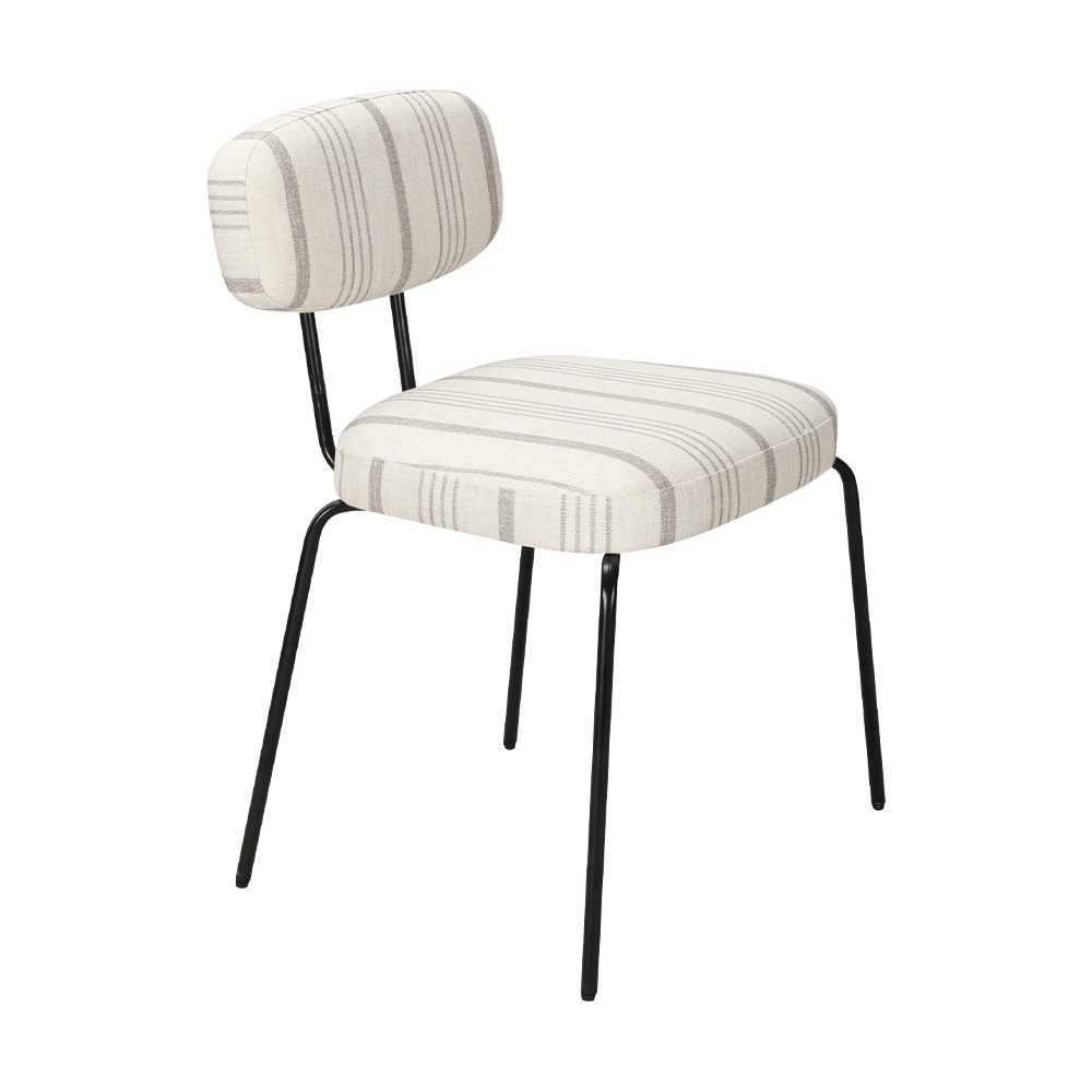 Cadeira de jantar de metal moderno branco