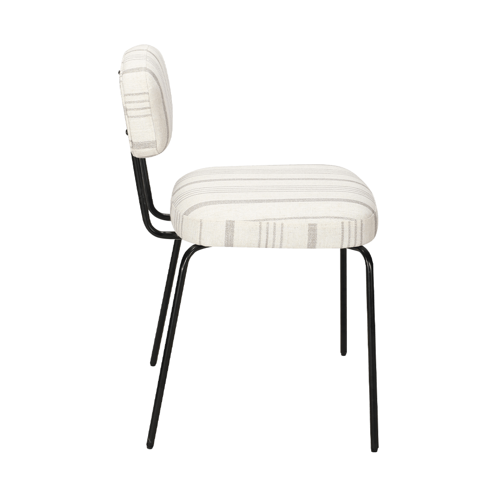 Cadeira de jantar de metal moderno branco