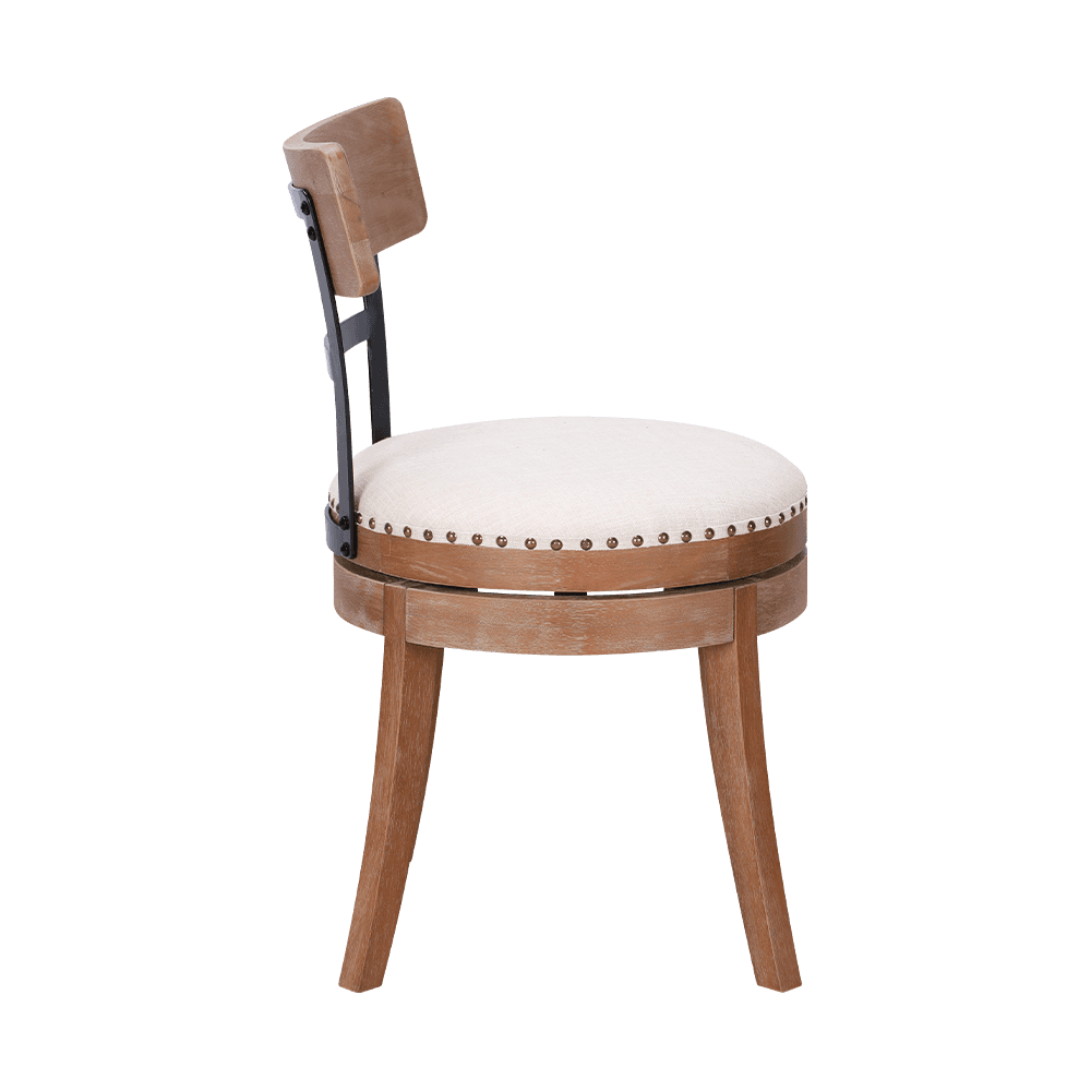 Cadeira de jantar de madeira maciça de almofada redonda