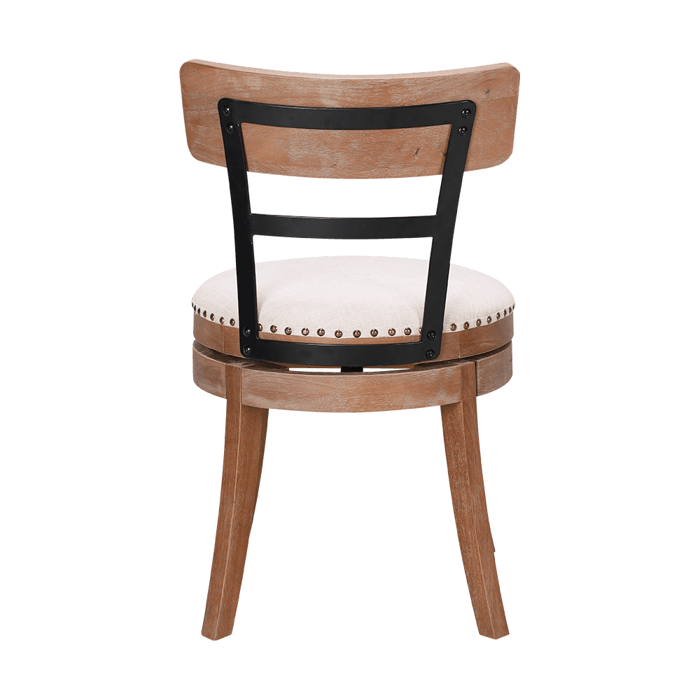 Cadeira de jantar de madeira maciça de almofada redonda