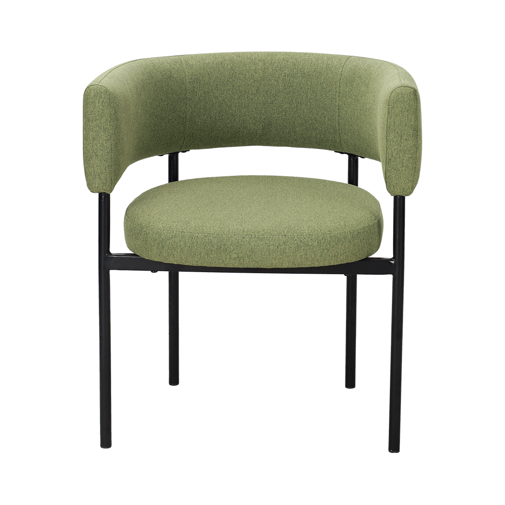 Cadeira de jantar de perna de metal verde ácido