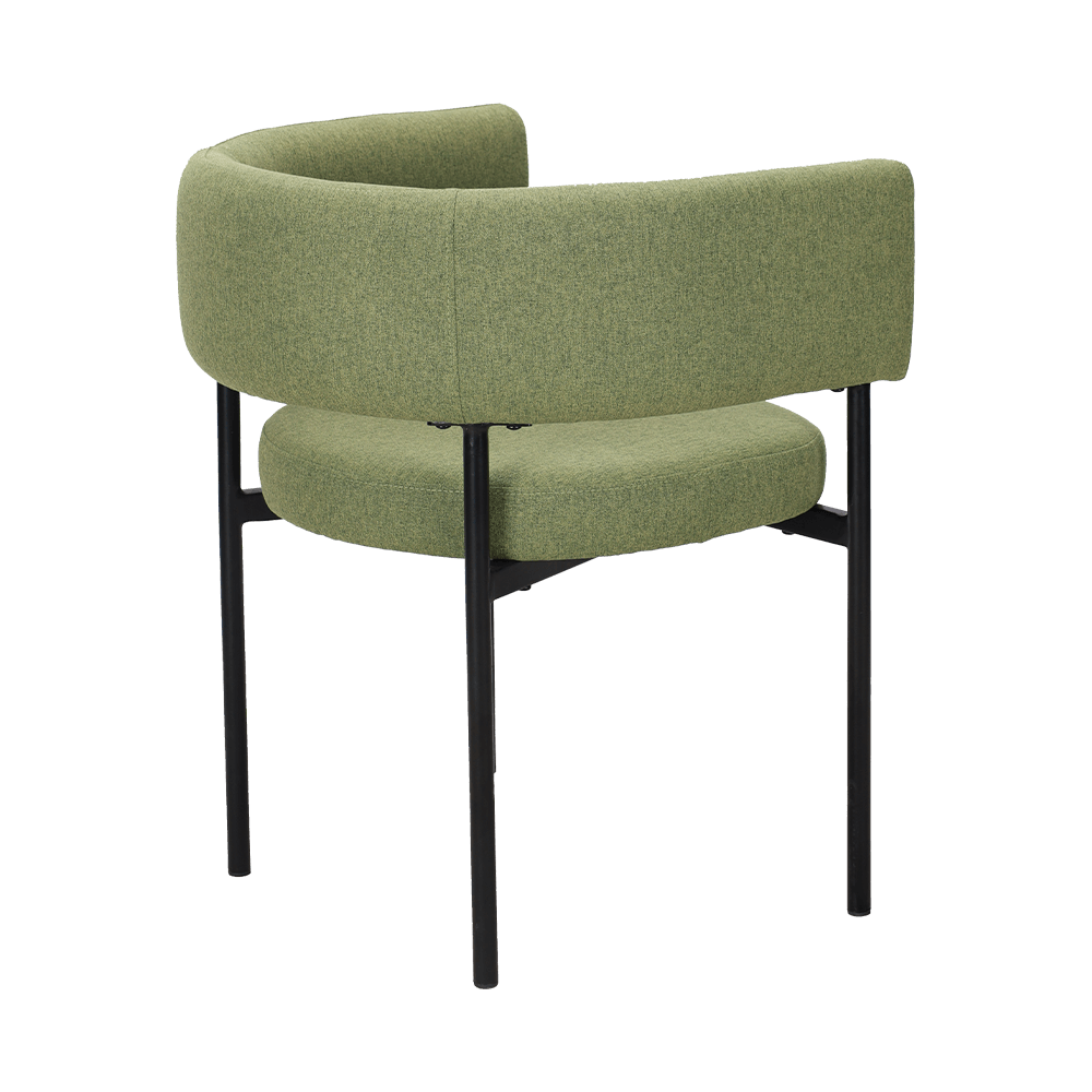 Cadeira de jantar de perna de metal verde ácido