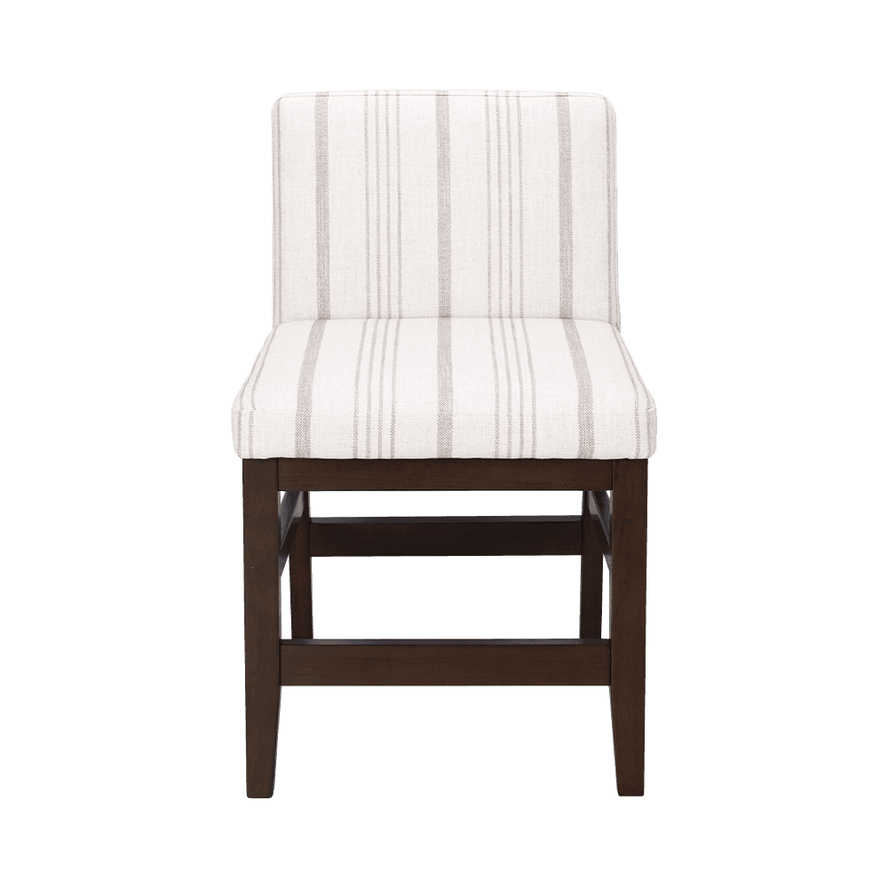 Cadeira de jantar de madeira maciça de tecido listrado