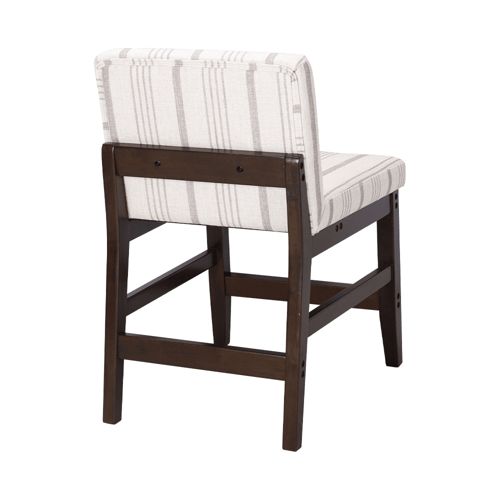 Cadeira de jantar de madeira maciça de tecido listrado