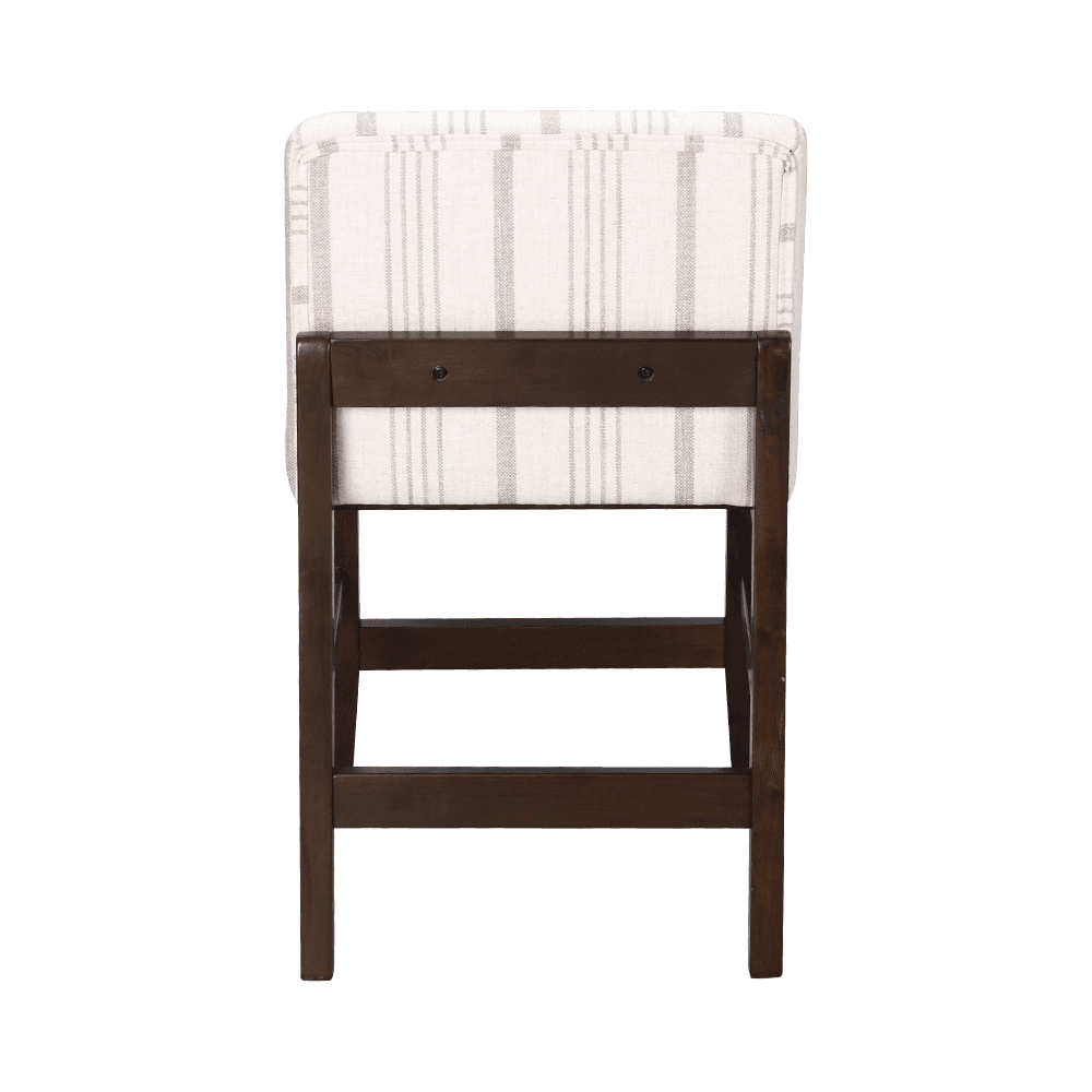 Cadeira de jantar de madeira maciça de tecido listrado