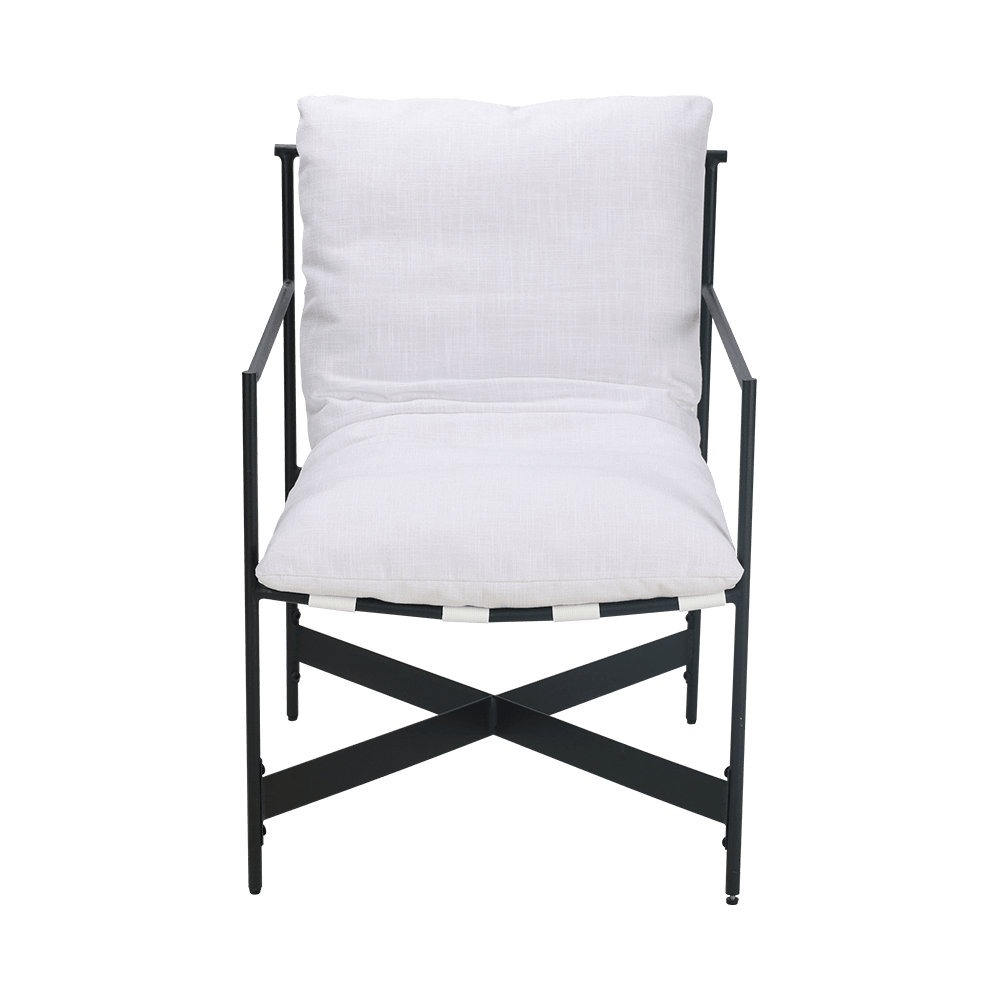 Cadeira de jantar de madeira de borracha de tecido branco