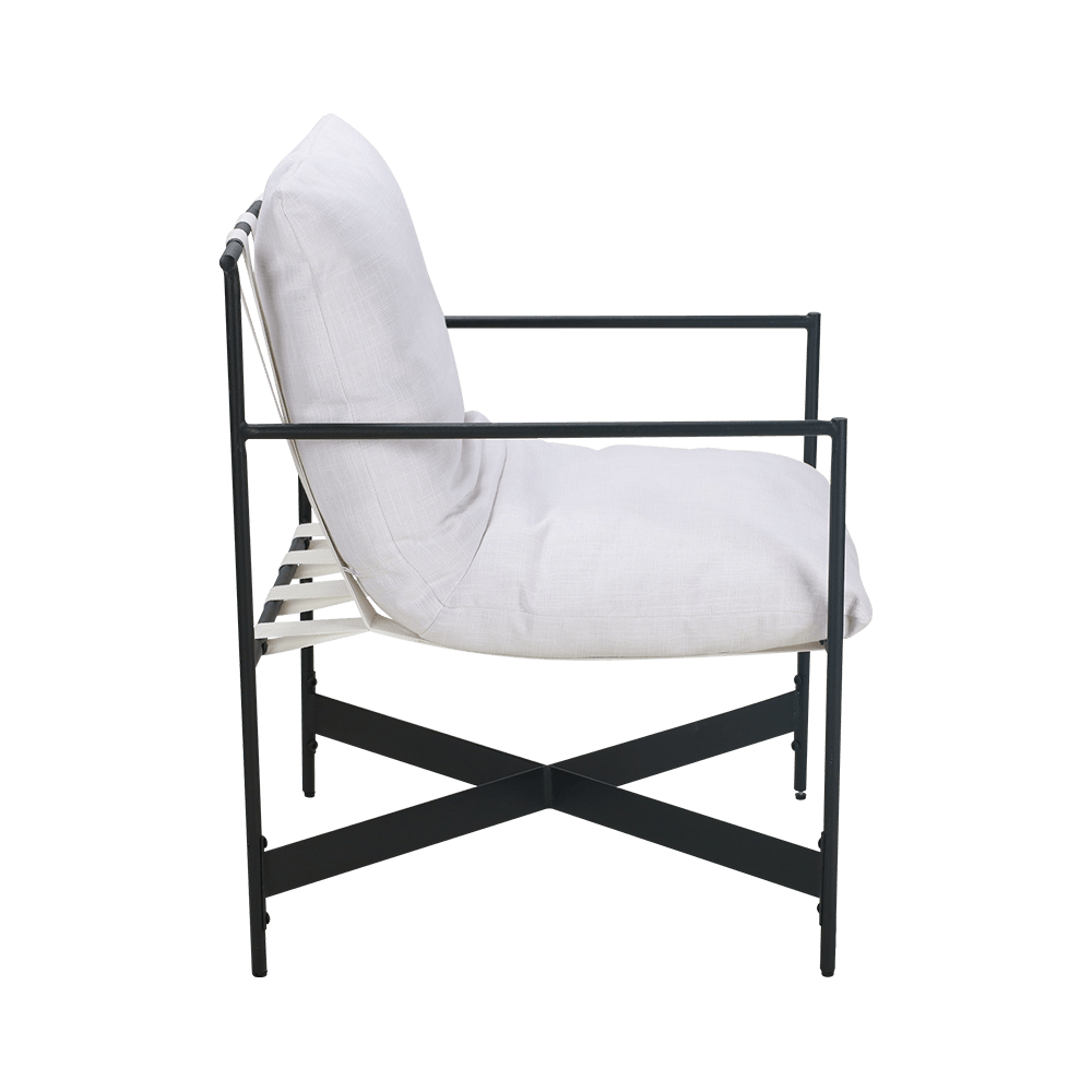 Cadeira de jantar de madeira de borracha de tecido branco